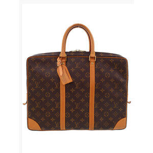 Louis Vuitton Monogram Leather Brown Porte Document Voyage Business Bag